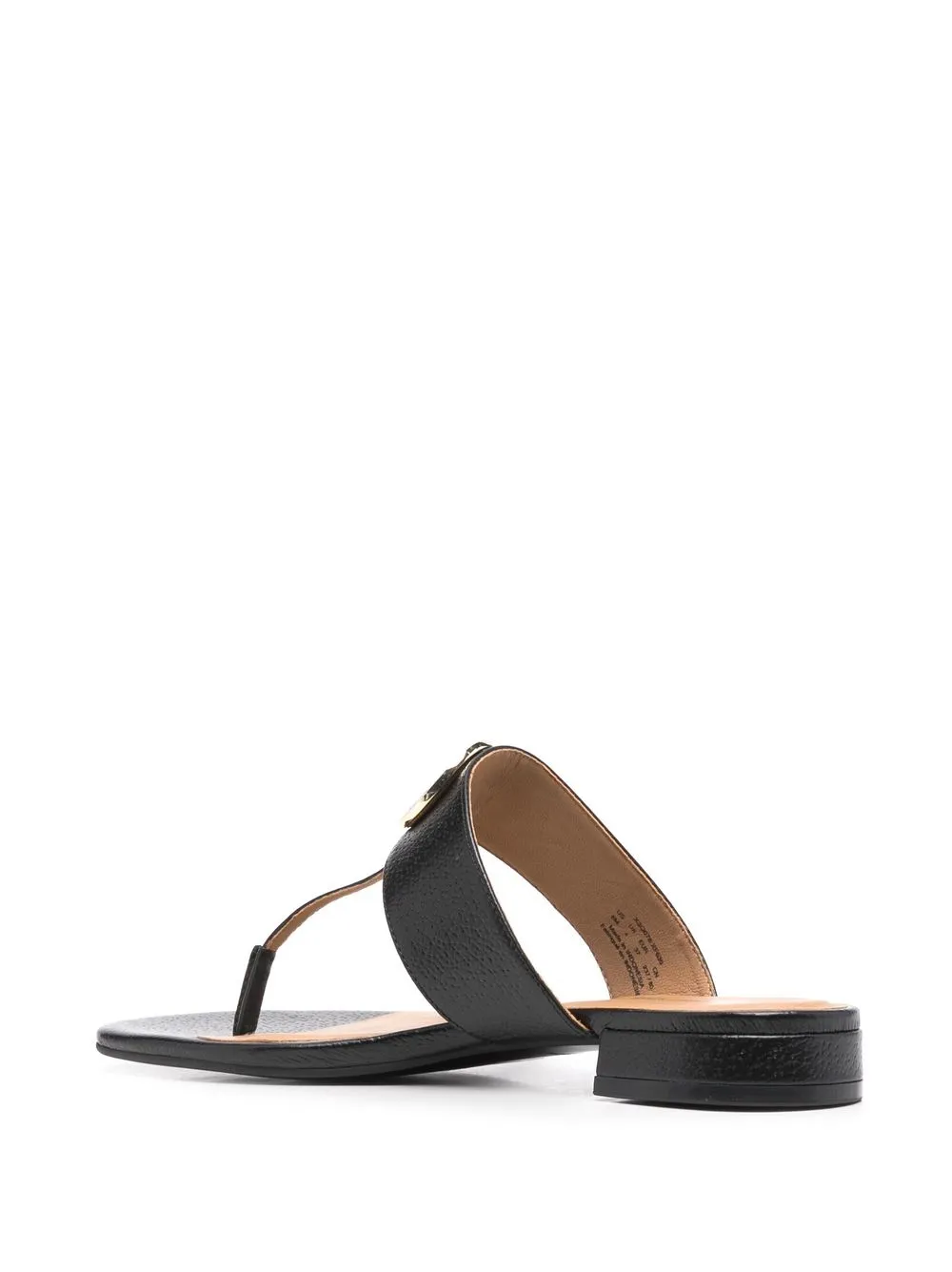 Emporio Armani logo-plaque thong-strap sandals Black