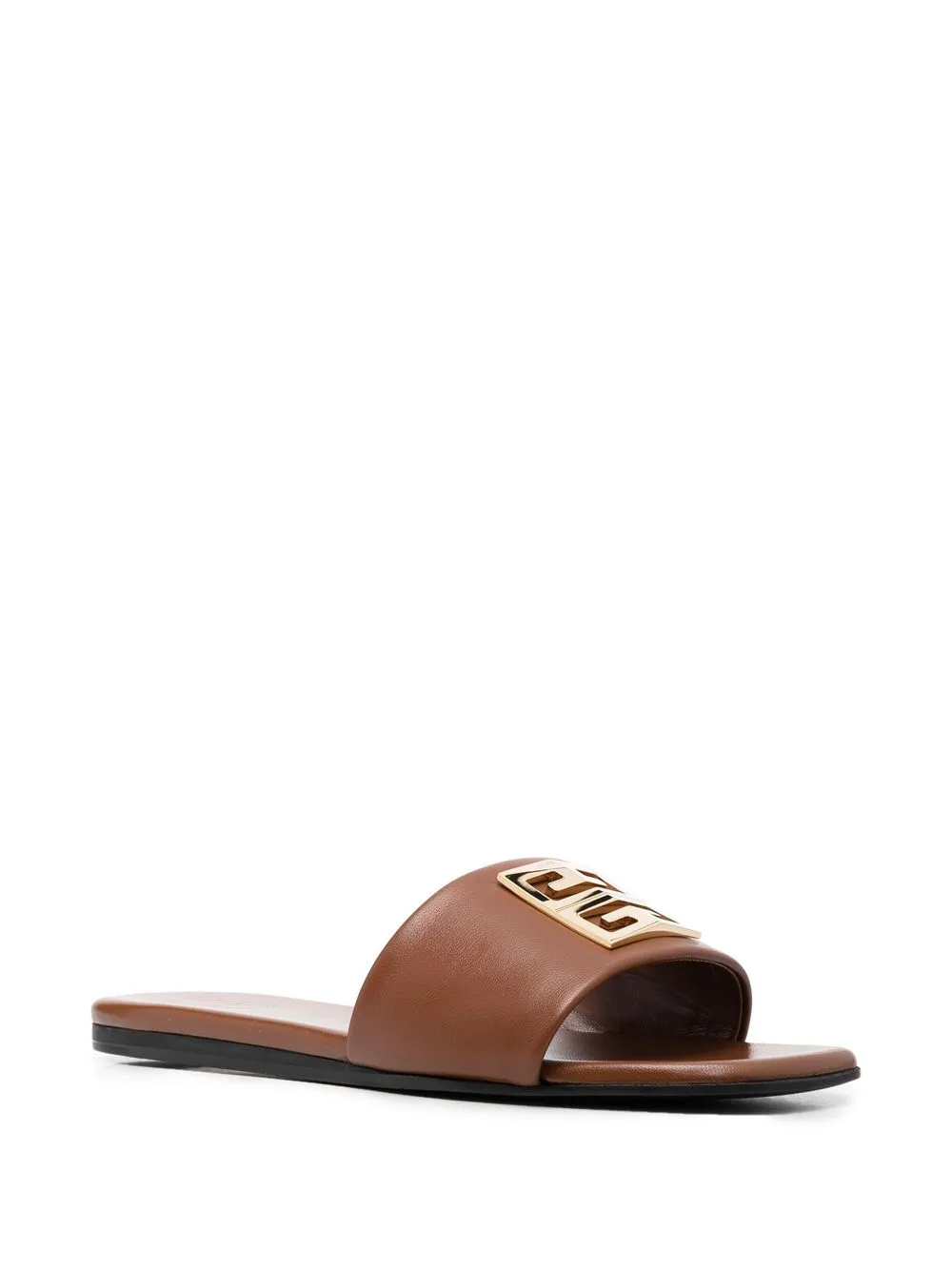 Givenchy Slippers met logoplakkaat - Bruin