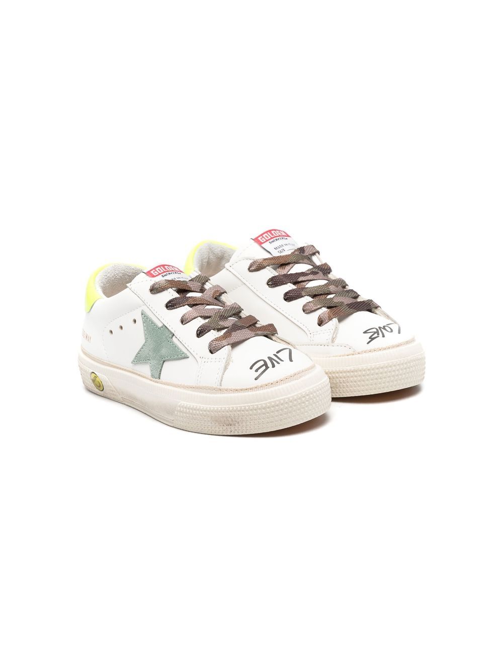 

Golden Goose Kids tenis altos con agujetas - Neutro