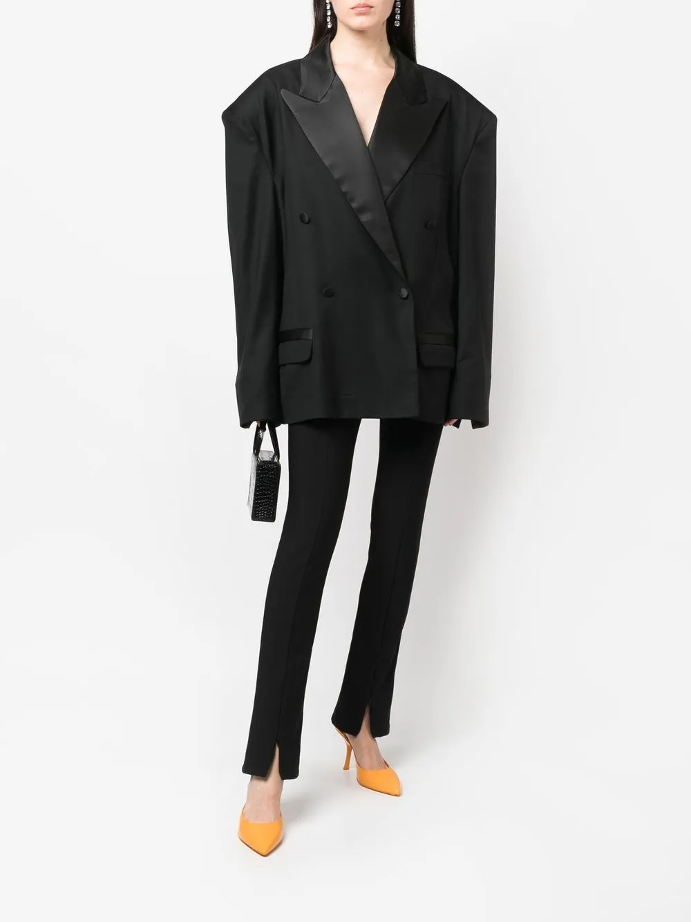 Almaz Double-breasted Oversized Blazer In Black