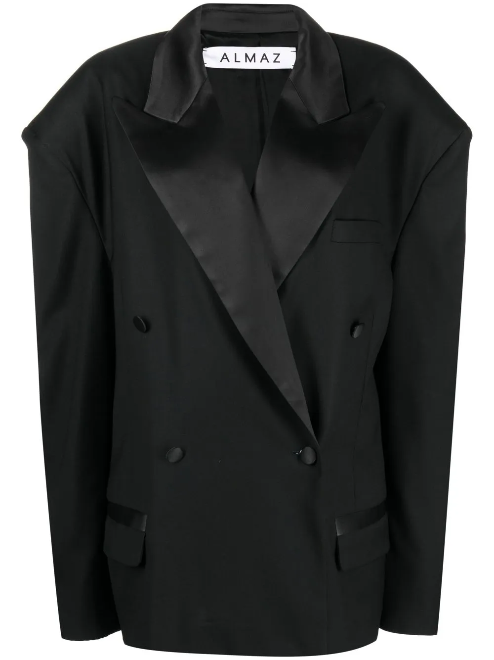 Almaz Double-breasted Oversized Blazer In Black