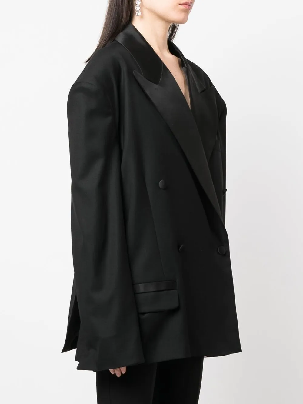 Almaz Double-breasted Oversized Blazer In Black