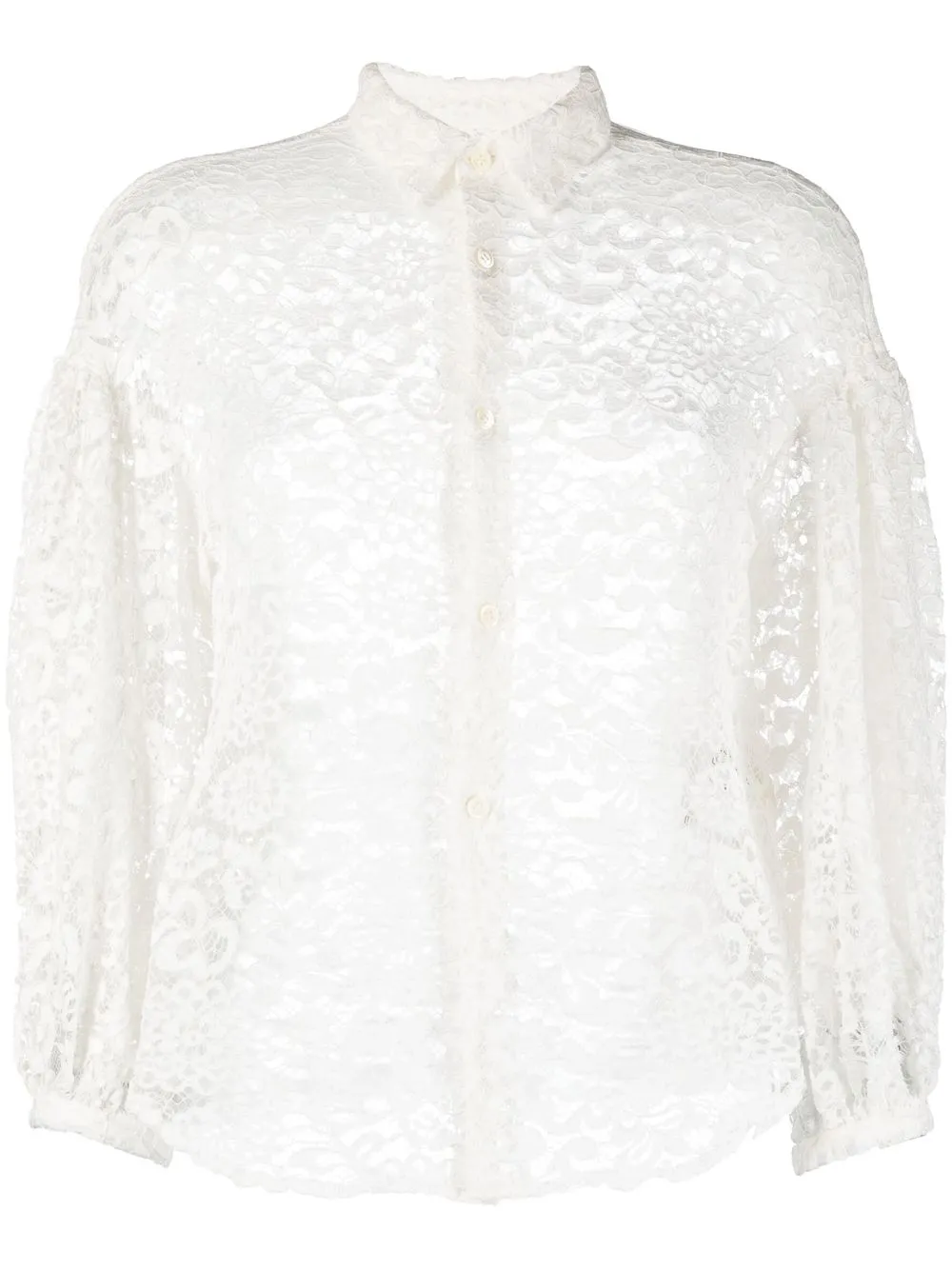 floral-lace design shirt