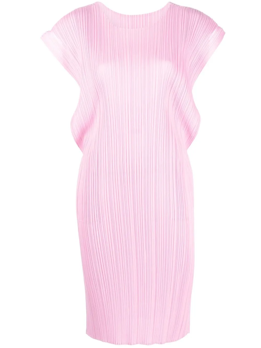 

Pleats Please Issey Miyake vestido recto midi plisado - Rosado