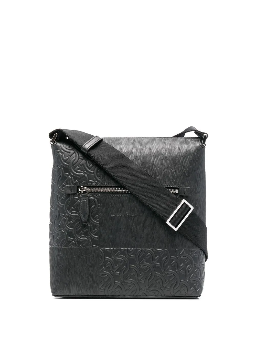 

Ferragamo bolsa de hombro con Gancini en relieve - Negro