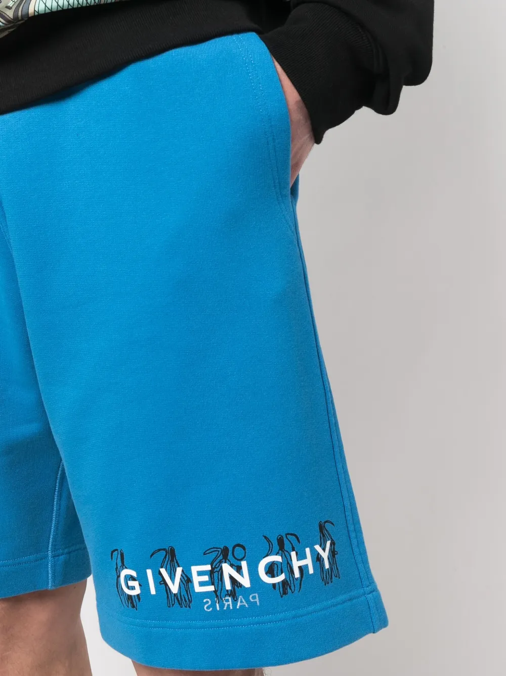 Givenchy x Josh Smith shorts met logoprint Blauw