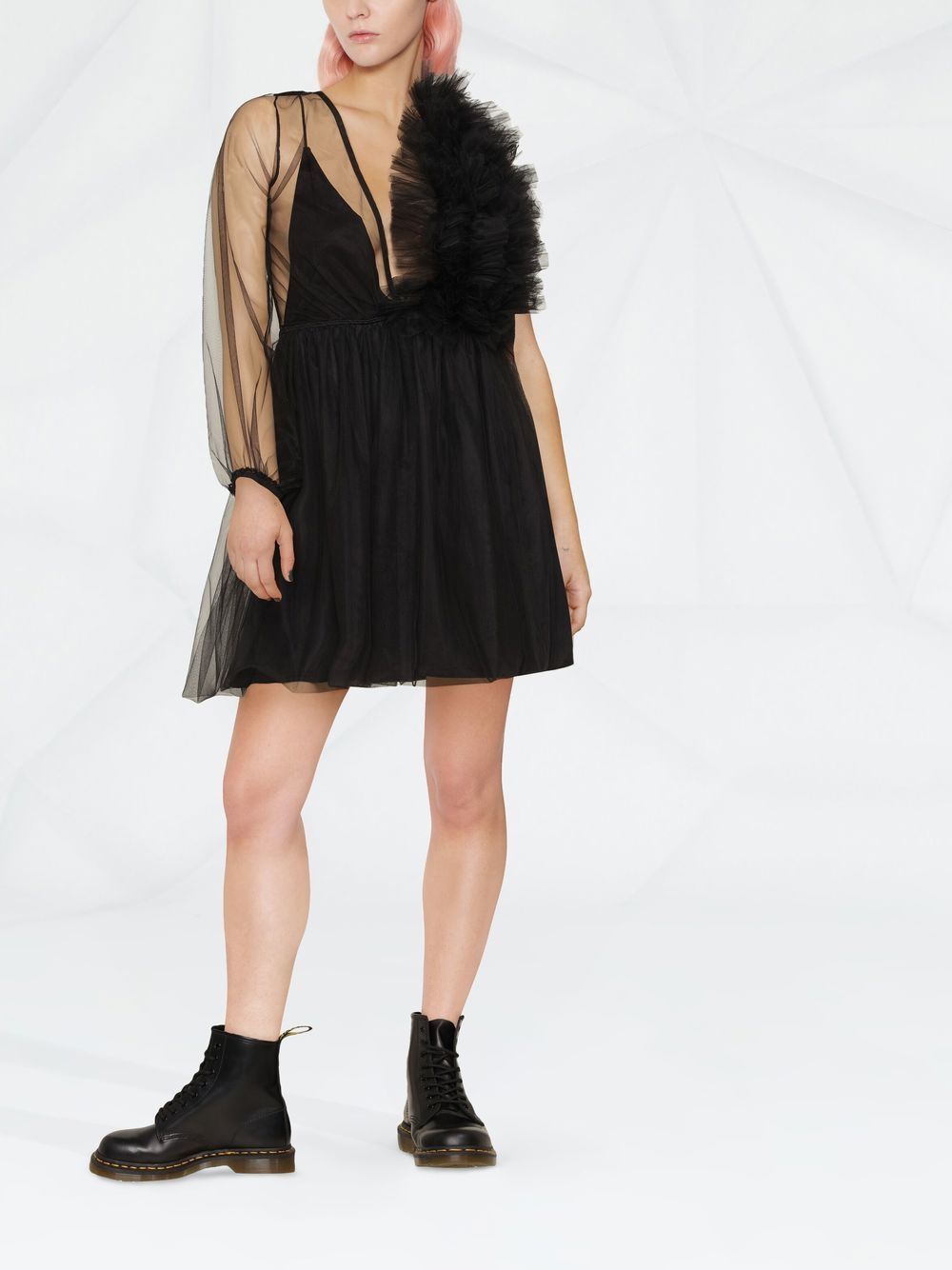 Alchemy x Lia Aram asymmetrische mini-jurk - Zwart
