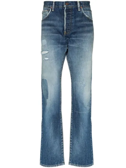visvim jeans rectos Social Sculpture con efecto envejecido