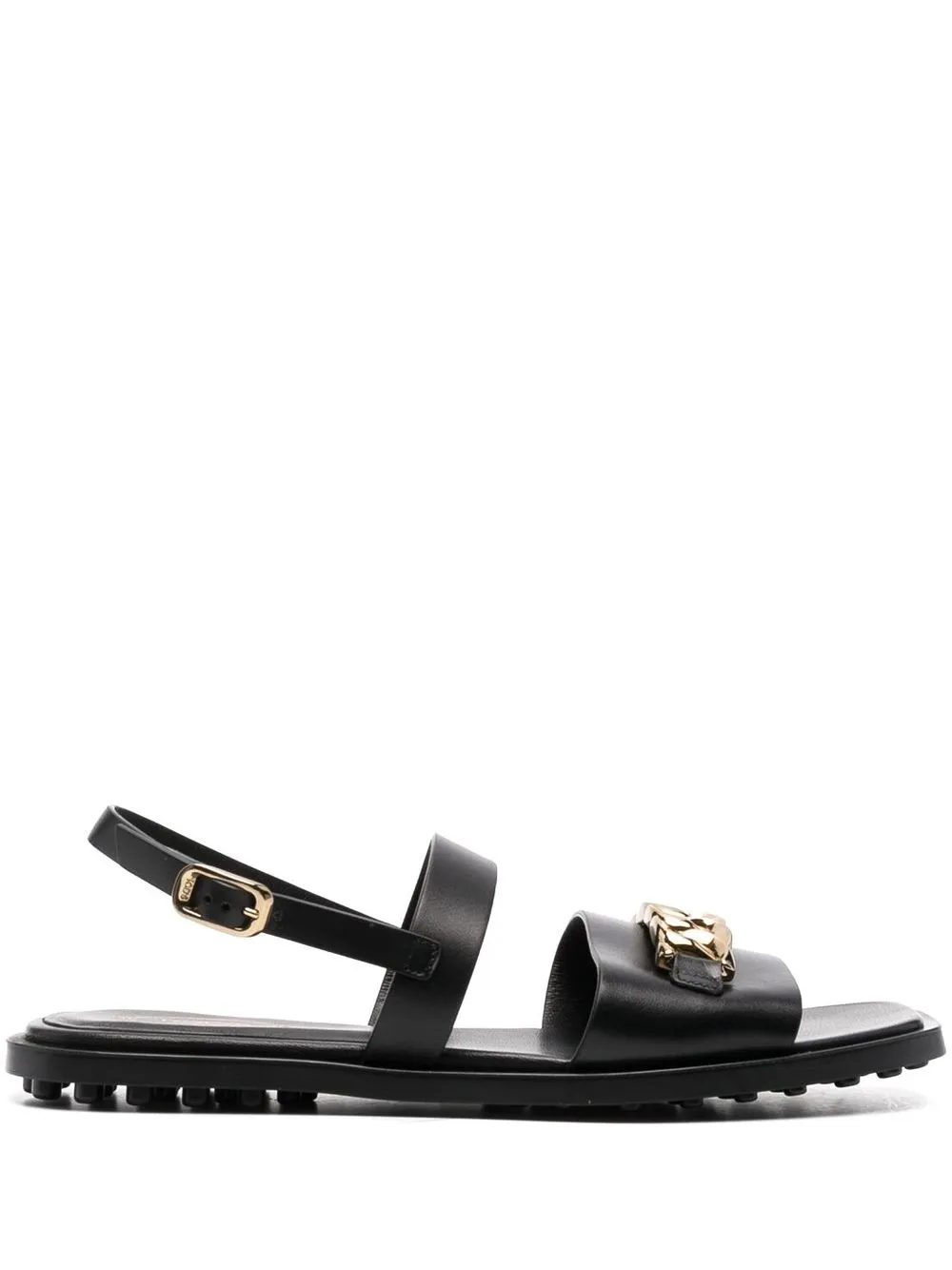 

Tod's sandalias con detalle de cadena - Negro