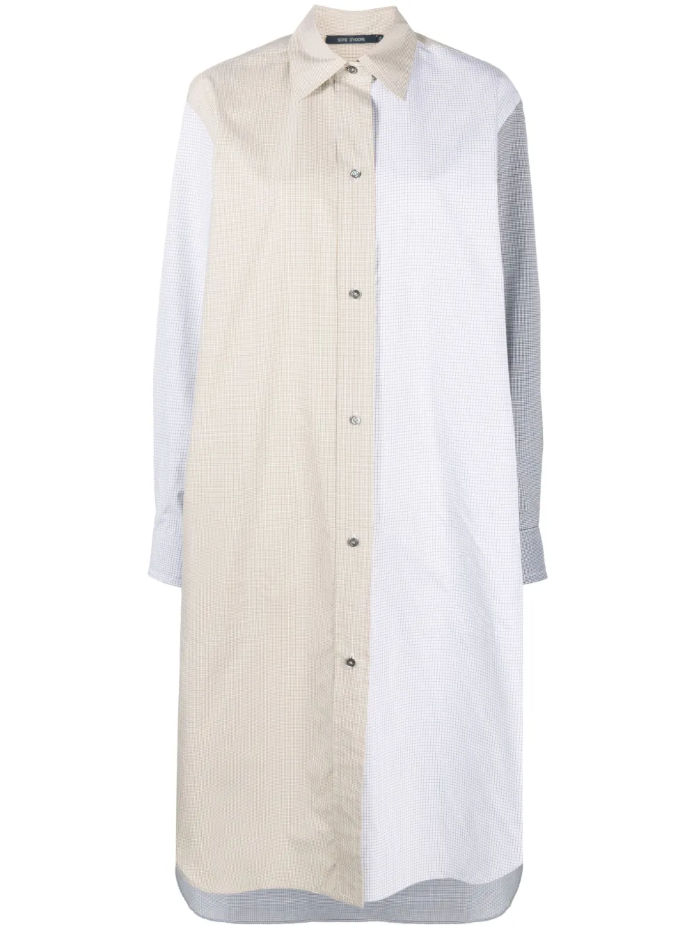 

Sofie D'hoore vestido camisero midi con panel en contraste - Blanco