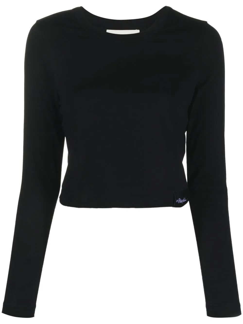 

3.1 Phillip Lim top corto con parche del logo - Negro