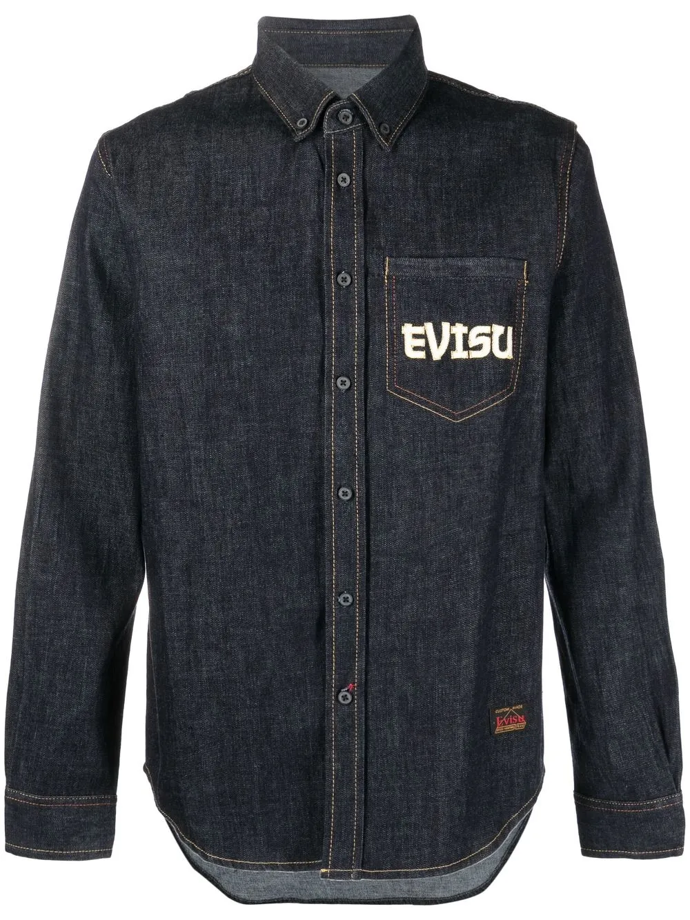 

EVISU camisa de mezclilla - Azul