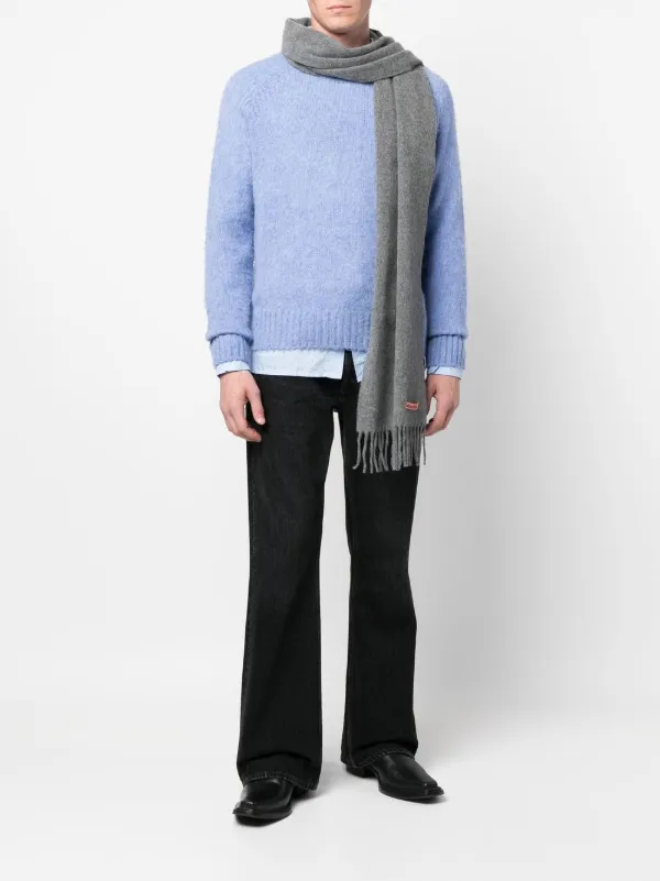 Acne Studios グレー フリンジスカーフ Acne Studios フリンジ スカーフ | グレー | FARFETCH JP