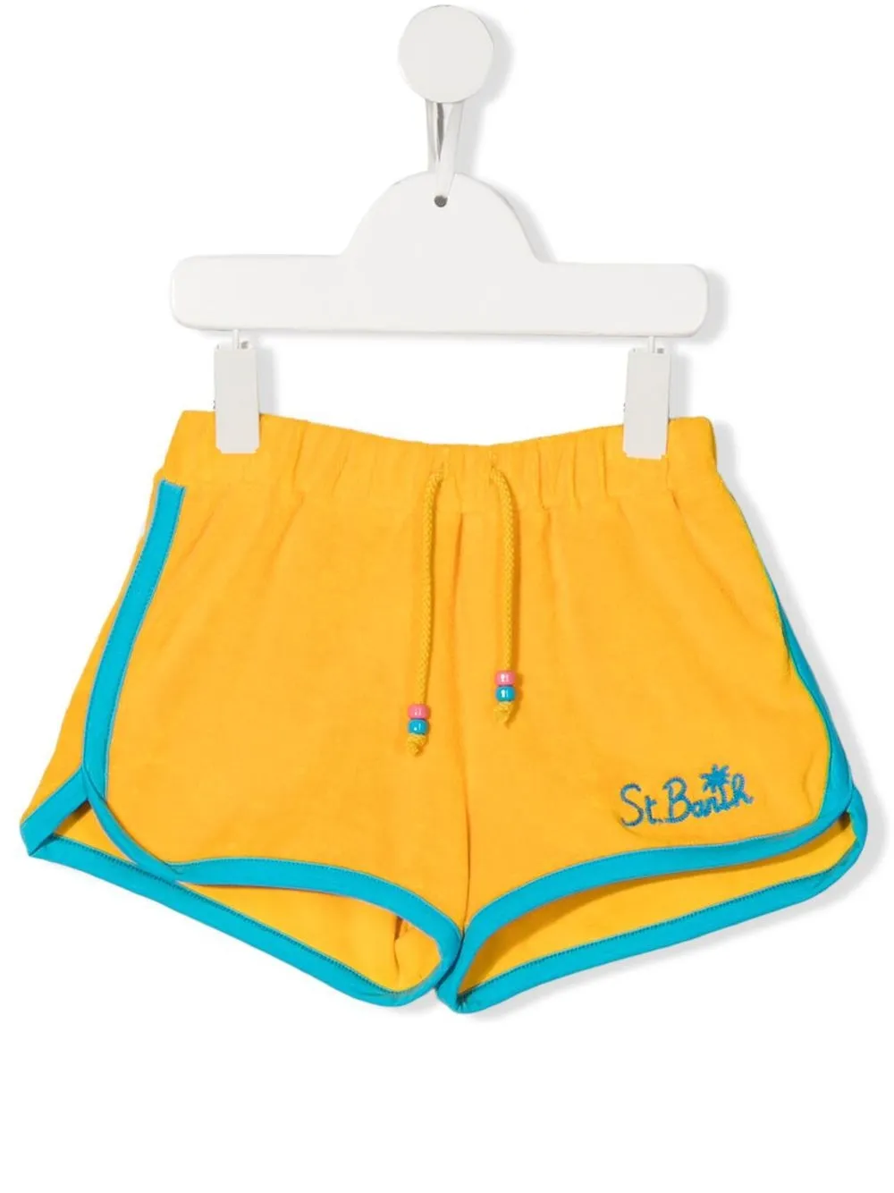 

MC2 Saint Barth Kids shorts con logo bordado - Amarillo