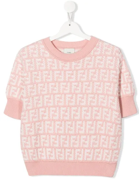 Fendi Kids FF-logo intarsia-knit top 