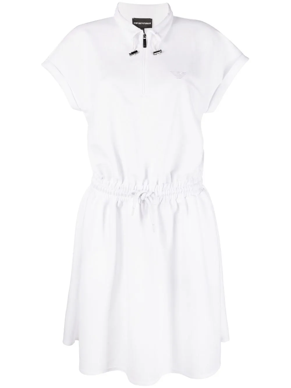 

Emporio Armani vestido estilo playera tipo polo con logo bordado - Blanco