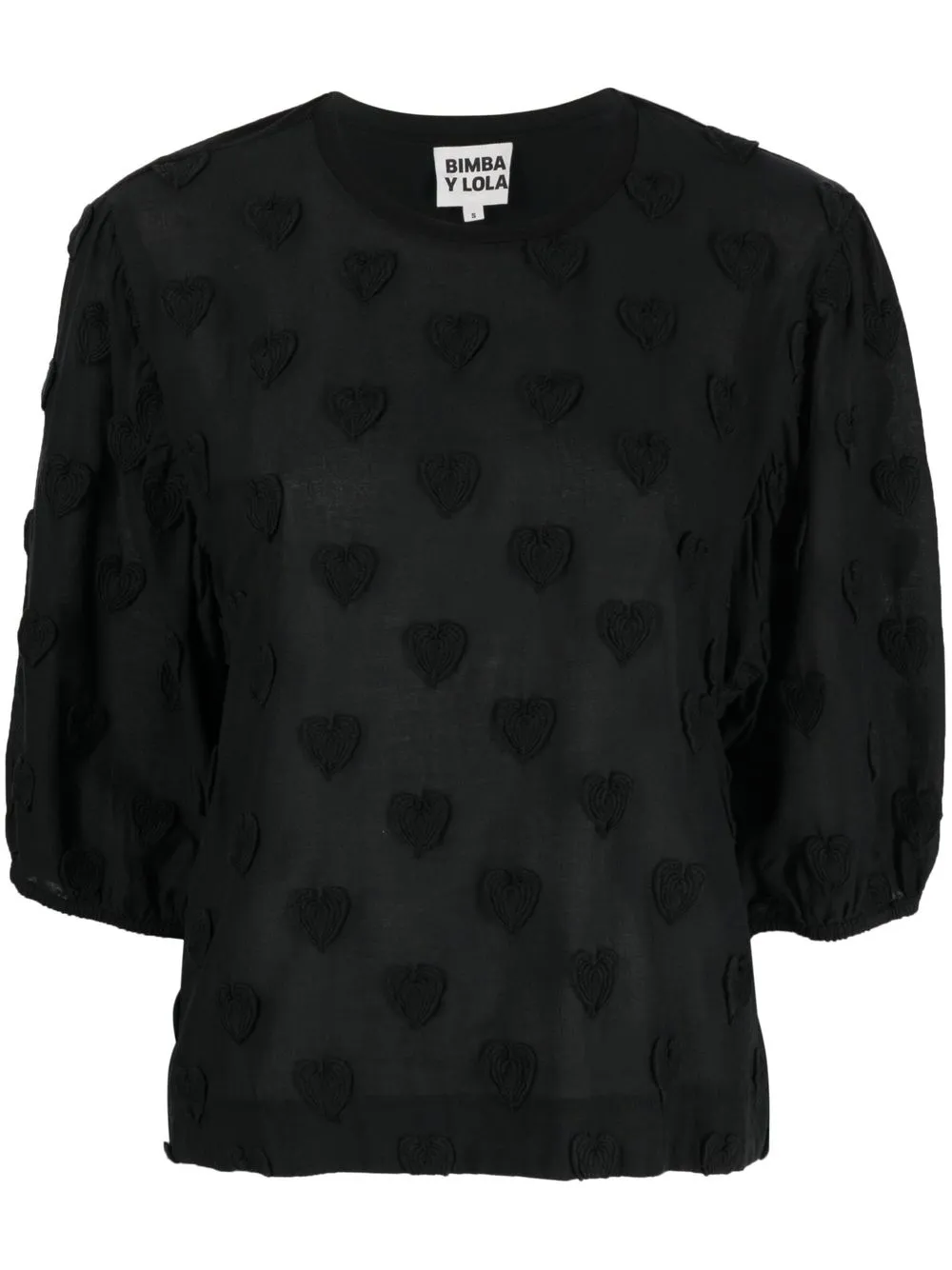 

Bimba y Lola top con corazones estampados - Negro