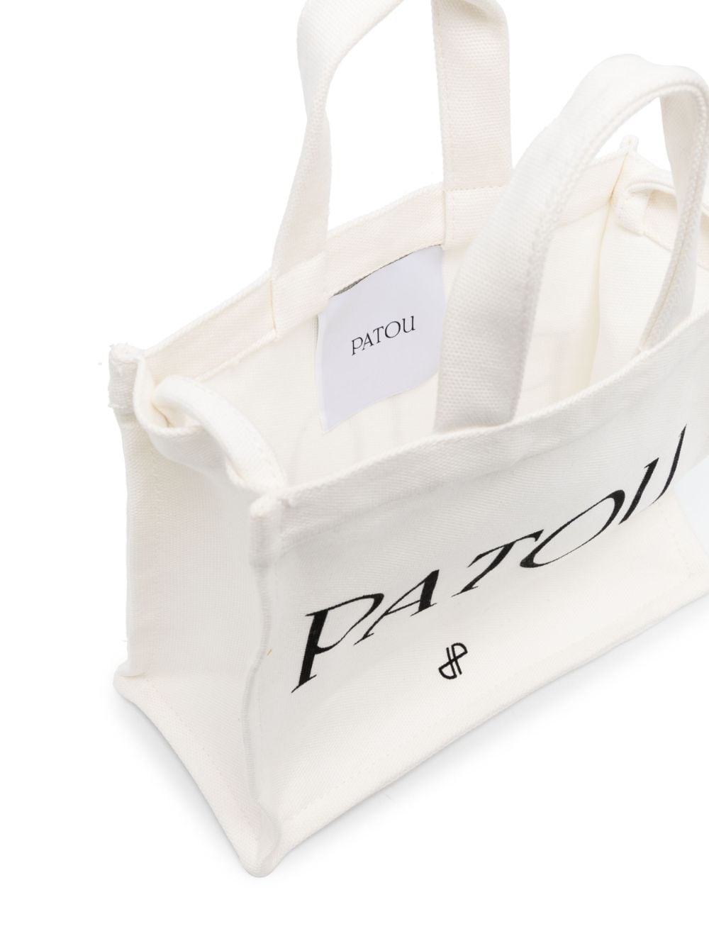 Shop Patou Small  Canvas Tote Bag In White