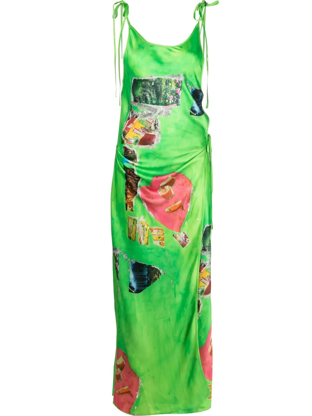 

Acne Studios graphic-print slip dress - Green