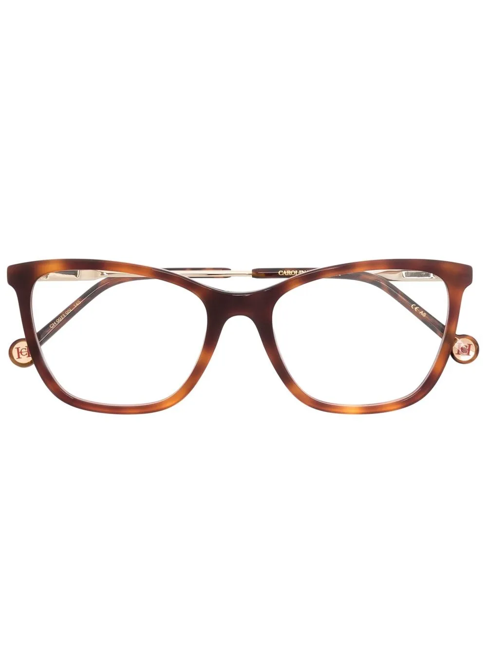 

Carolina Herrera tortoiseshell-effect square-frame glasses - Brown