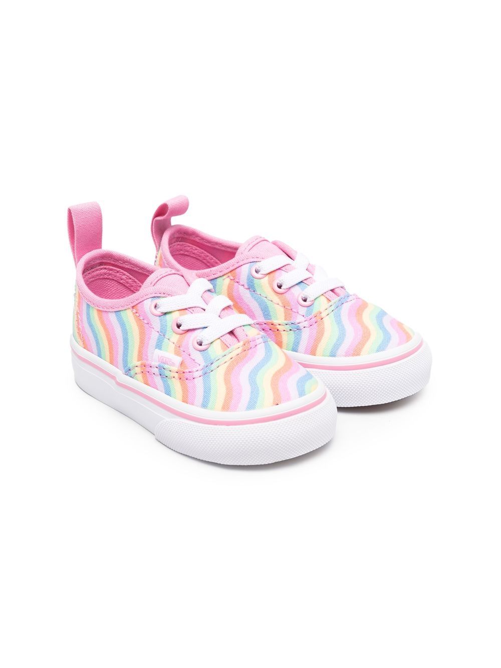 Pink vans with hot sale rainbow bottoms