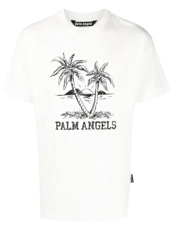 Palm Angels Palm Tree logo-print T 