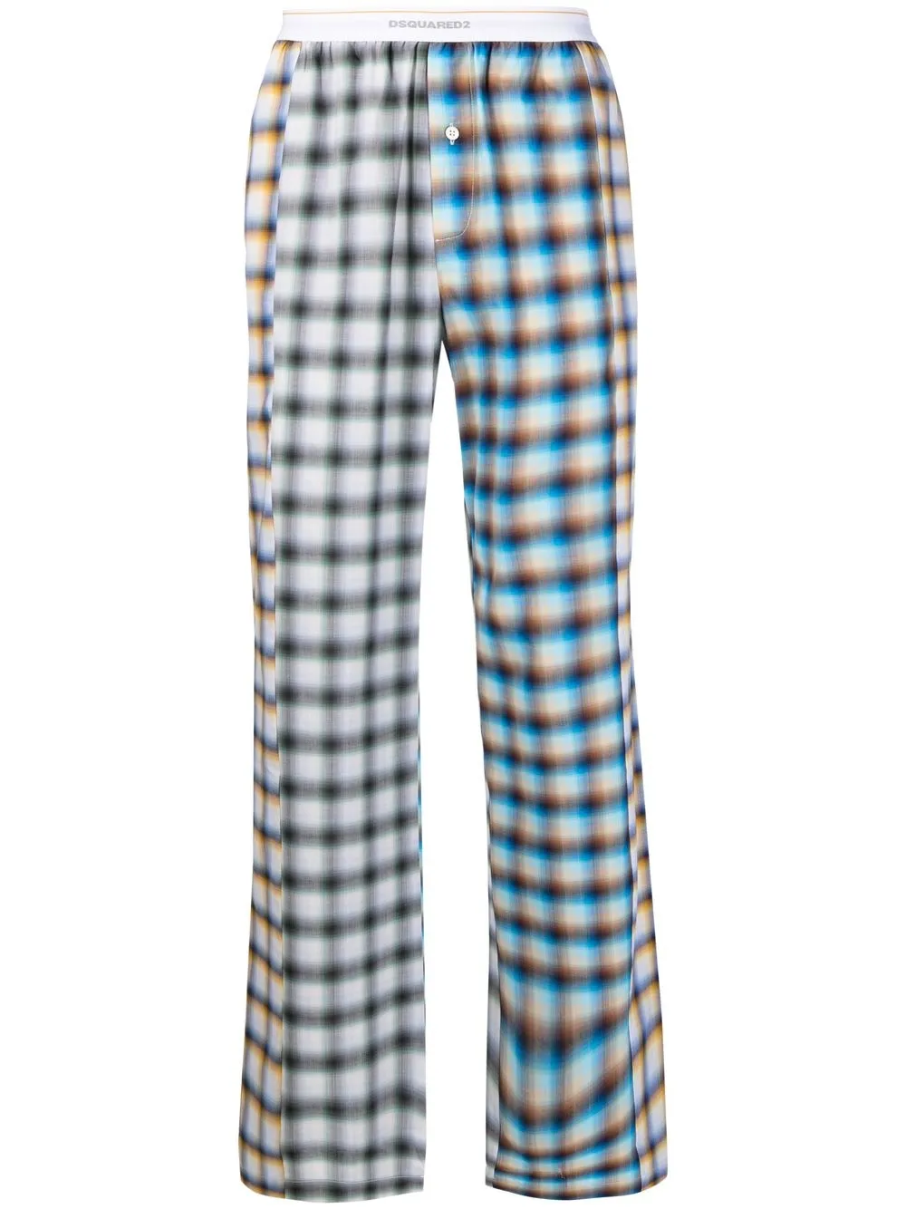 

Dsquared2 checked straight-leg pajama trousers - Blue