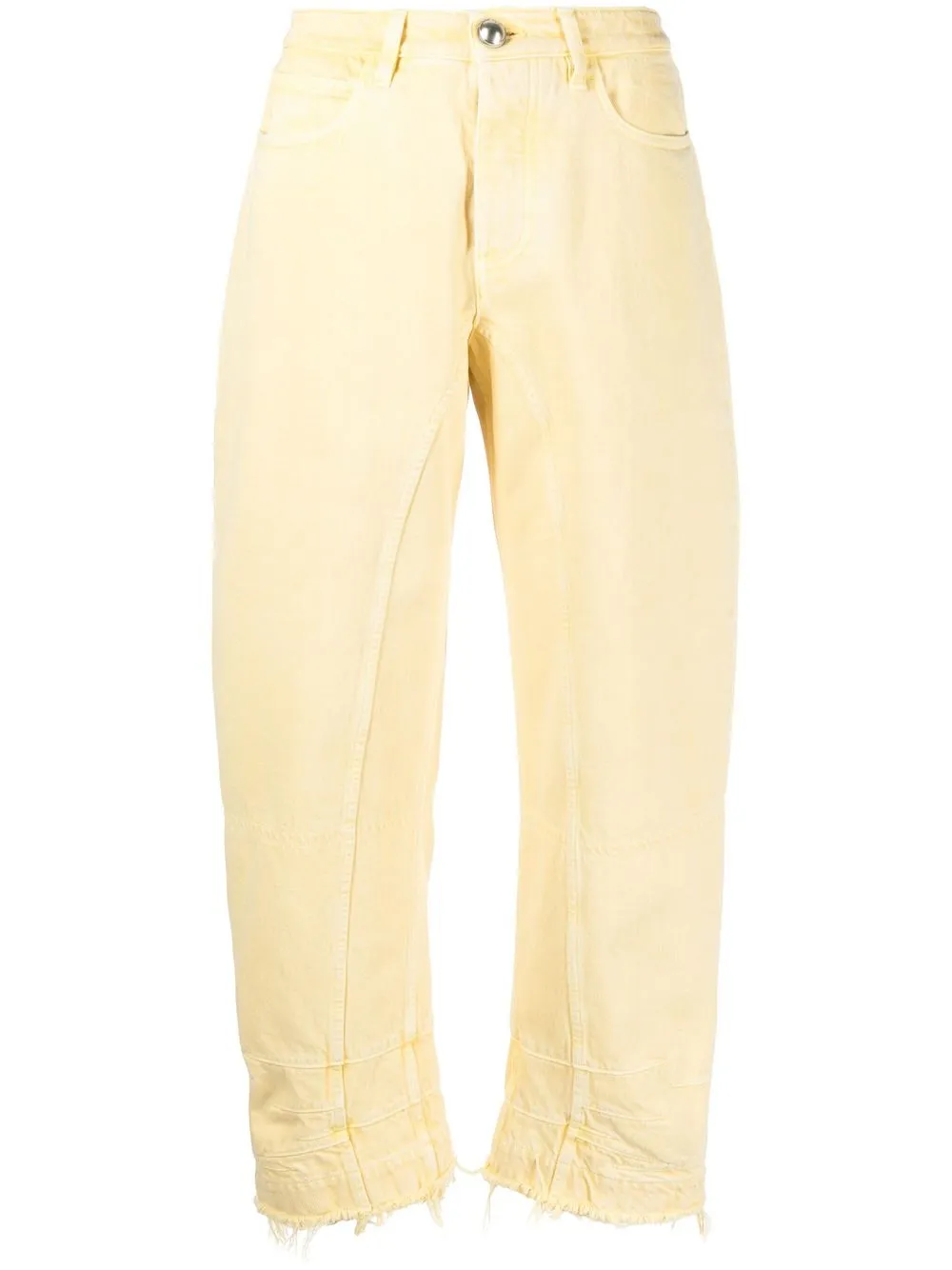 

Jil Sander frayed-hem cropped jeans - Yellow