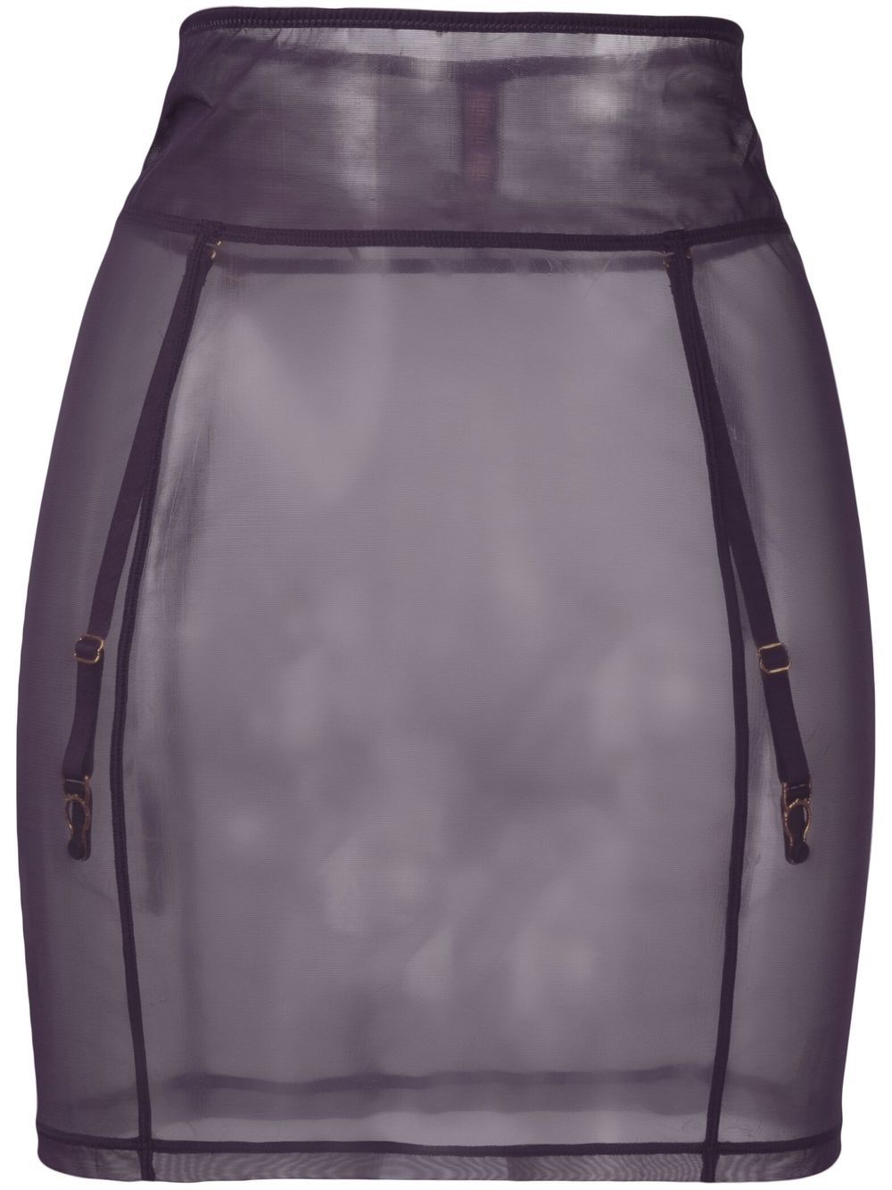 Maison Close L'amoureuse Sheer-mesh Waspie In Purple