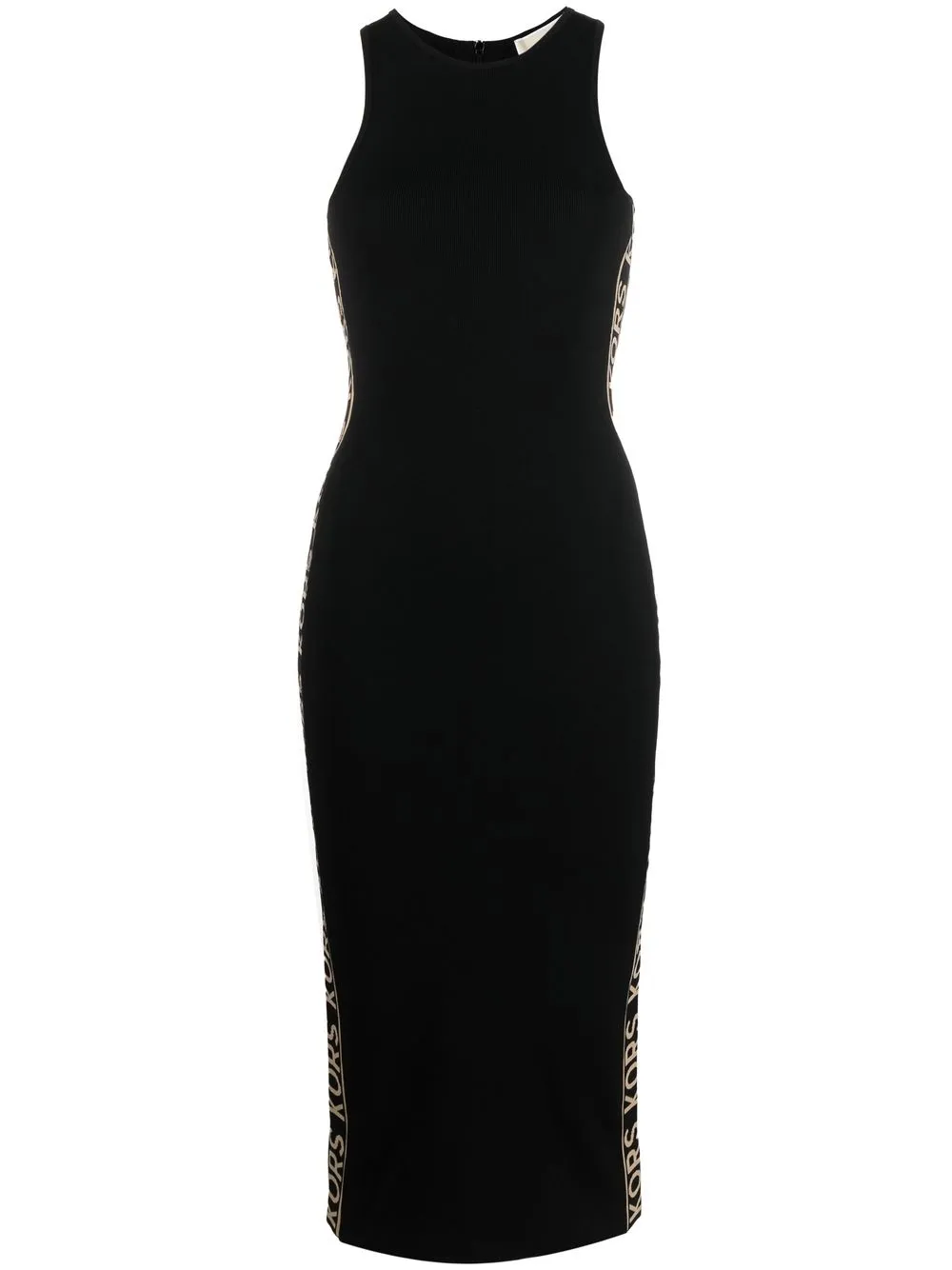 

Michael Michael Kors vestido midi con franja del logo - Negro