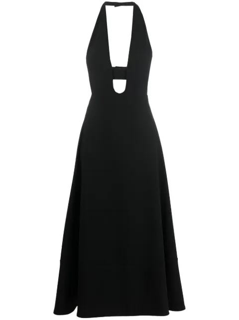 Saint Laurent silk plunge-neck dress