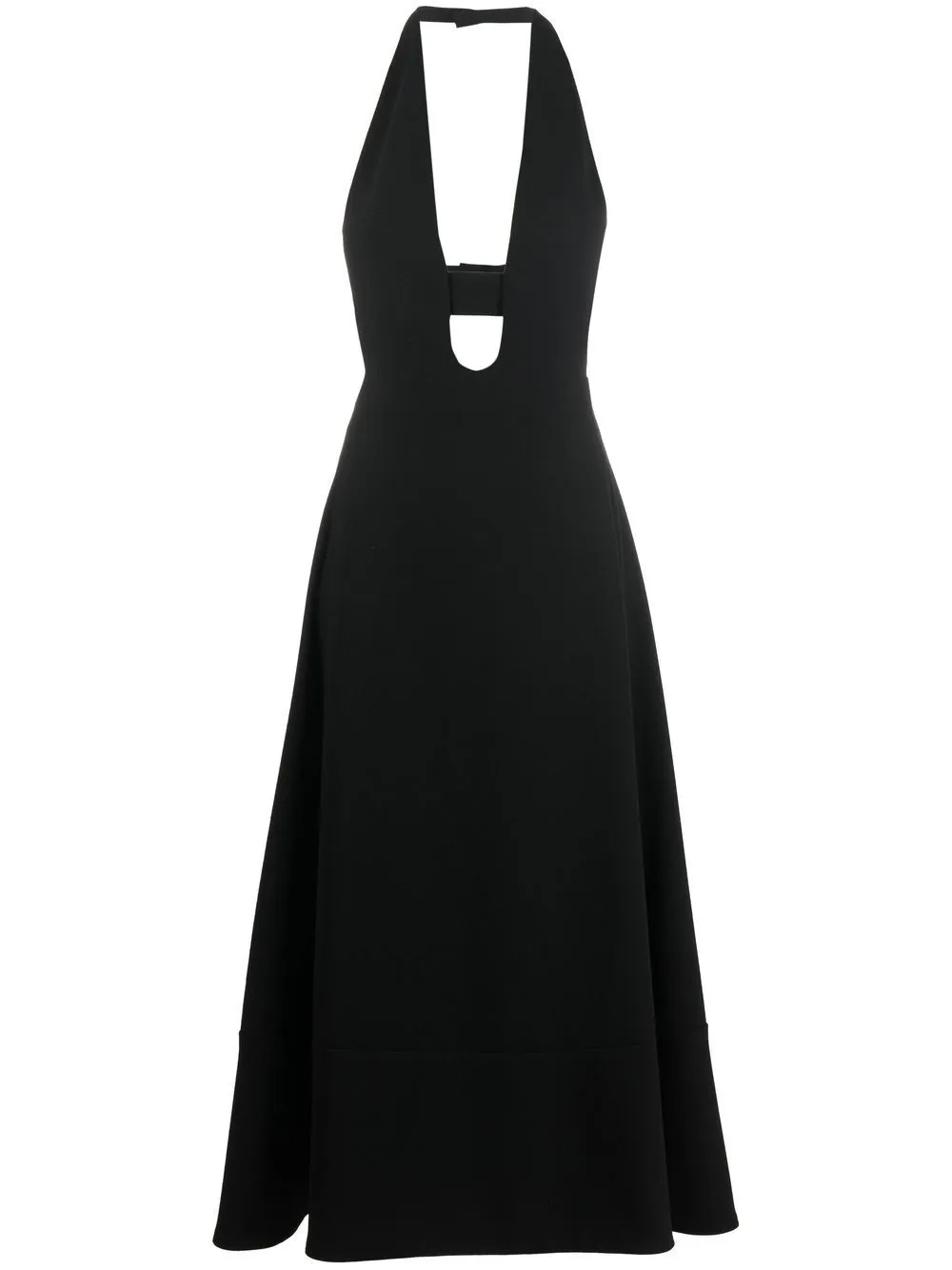 SAINT LAURENT SILK PLUNGE-NECK DRESS