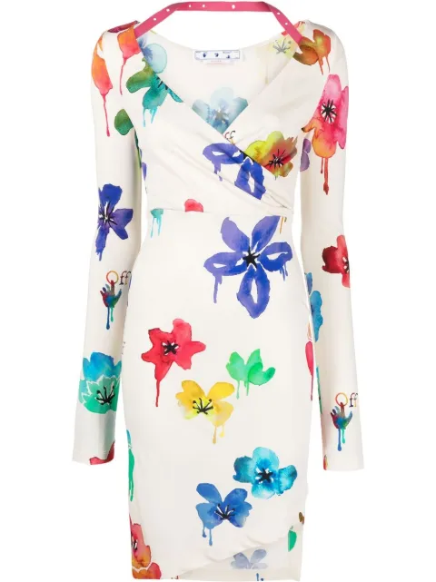Off-White vestido con diseño cruzado