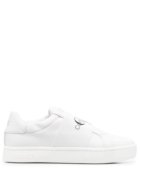 calvin klein logo slip on sneakers