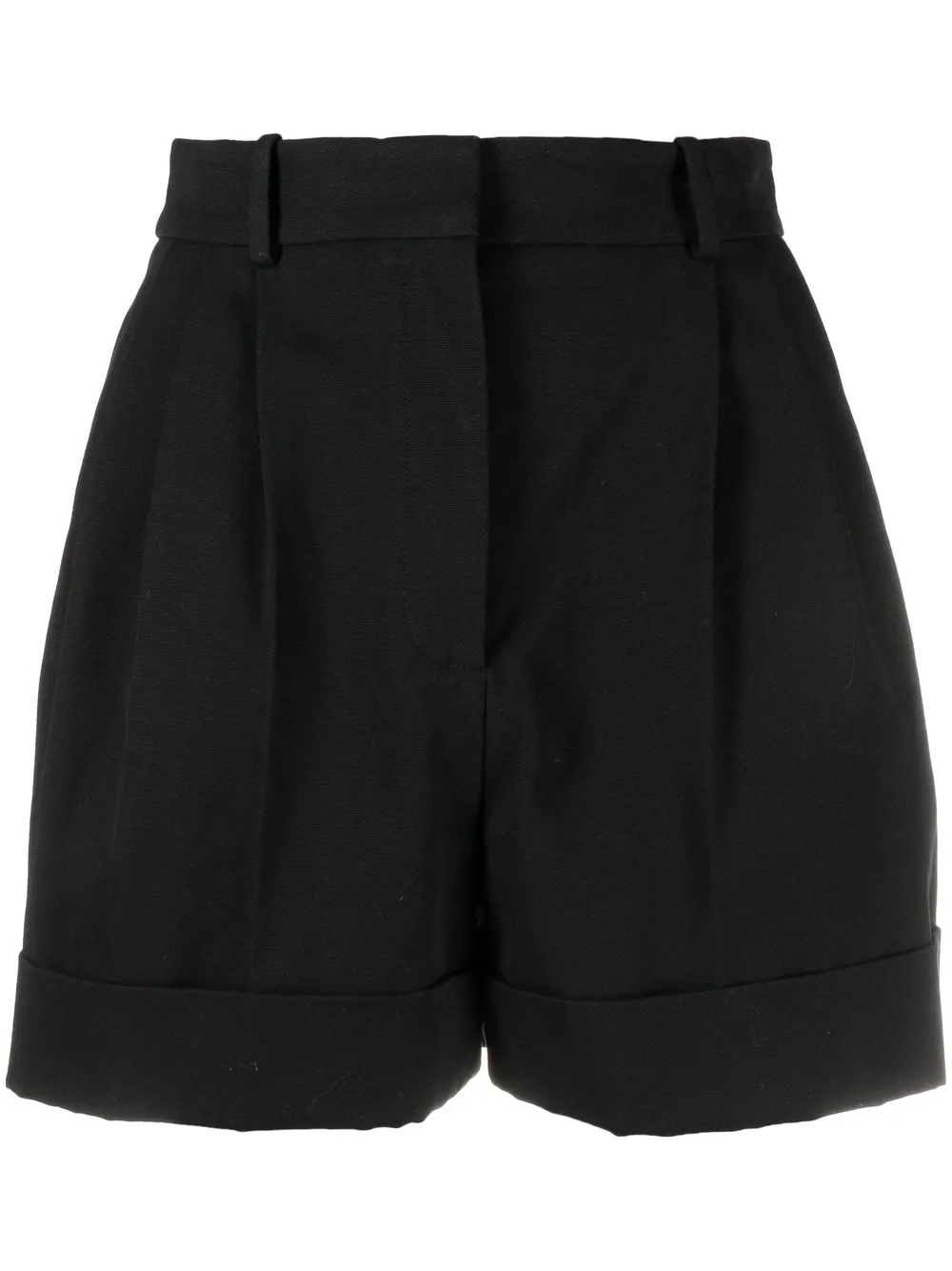 

Alexander McQueen shorts con pinzas en la pretina - Negro