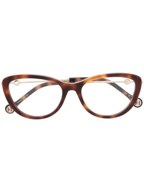 Carolina Herrera Cat-Eye-Brille in Schildpattoptik