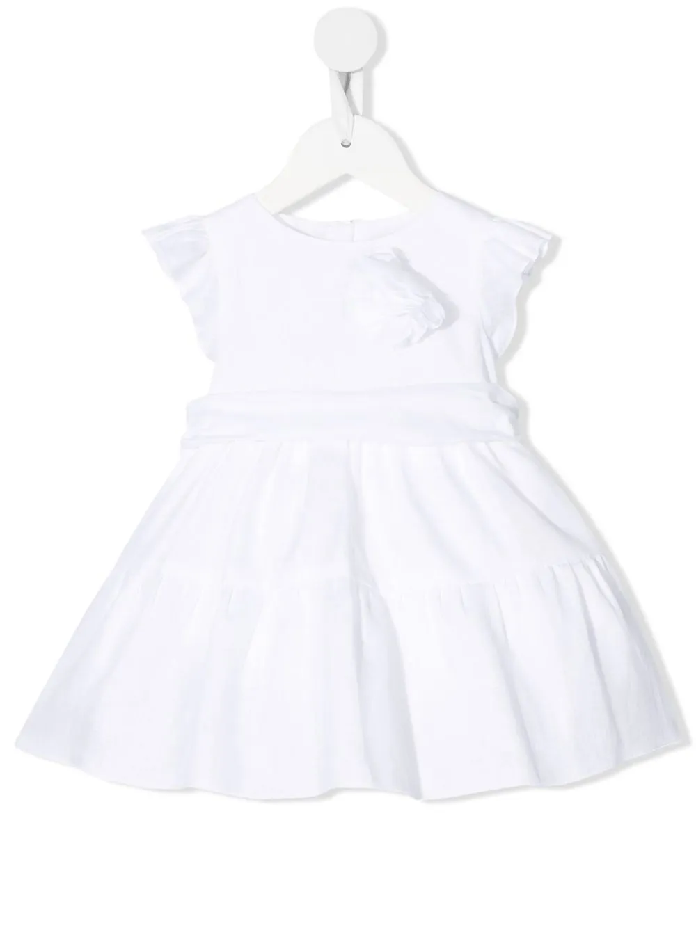 

Little Bear vestido con aplique floral - Blanco