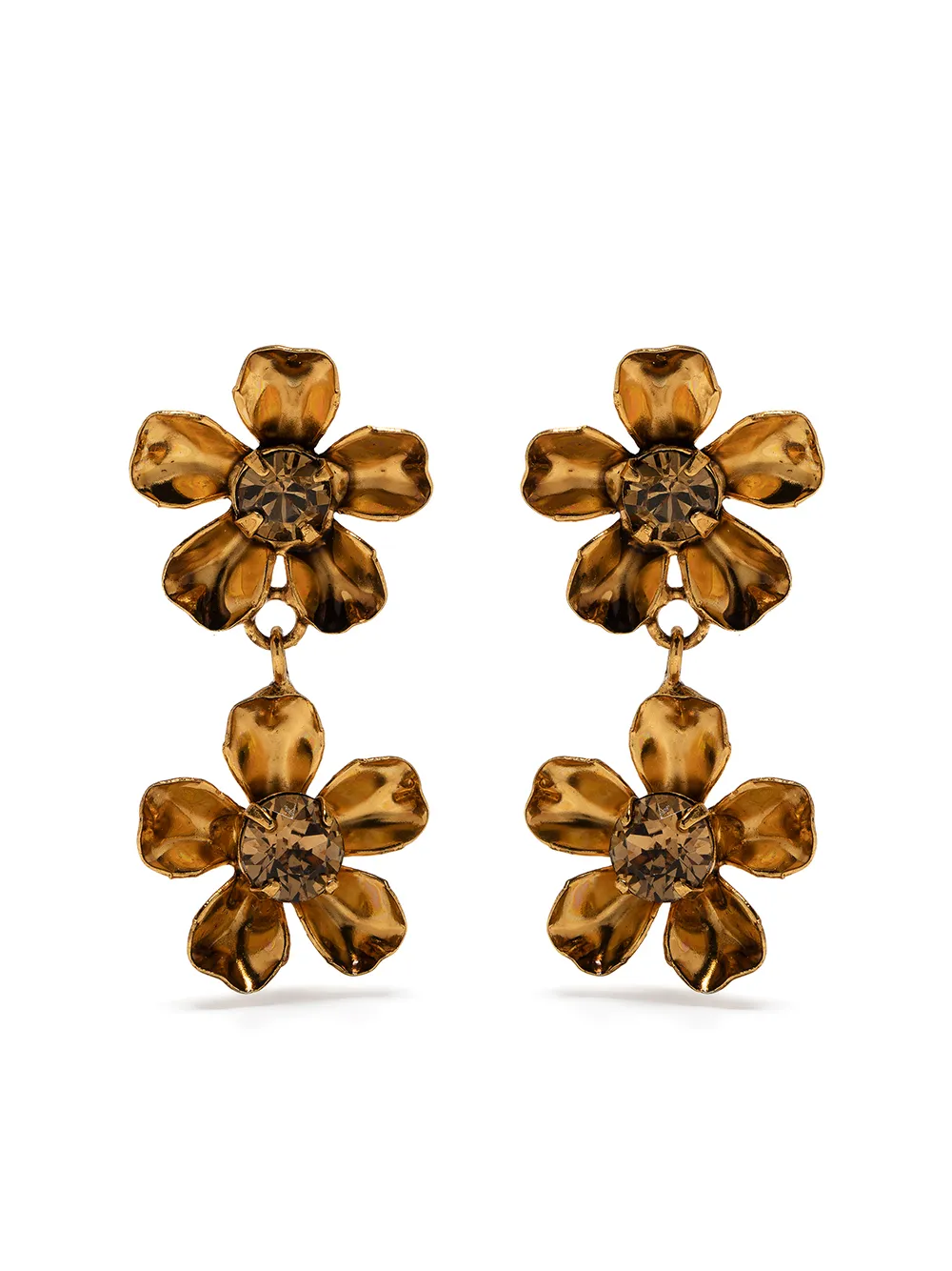 

Jennifer Behr aretes Emelia con aplique floral - Dorado