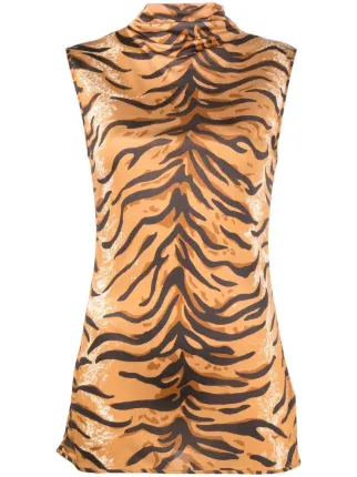 Jil Sander tiger-print Turtle Neck Top | Orange | FARFETCH Jil Sander tiger-print Turtle Neck Top | Orange | FARFETCH