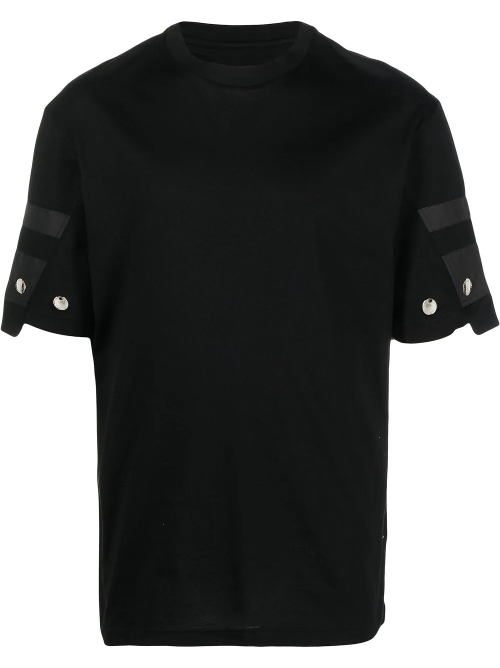 

Les Hommes playera con cuello redondo y manga con apliques - Negro