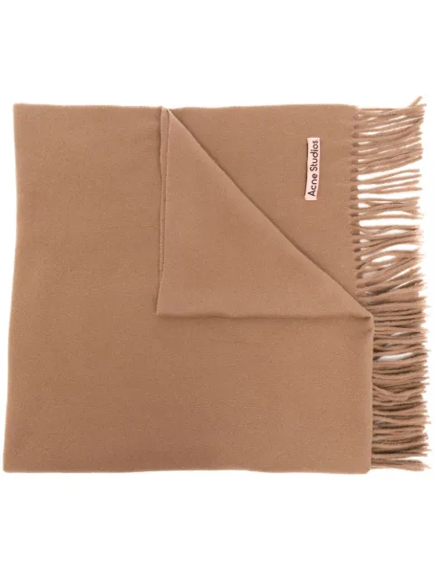 Acne Studios logo-tag frayed-edge scarf 