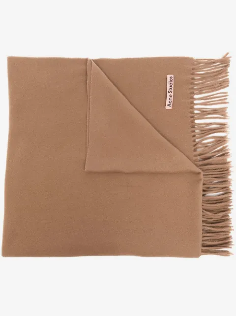Acne Studios logo-tag frayed-edge scarf