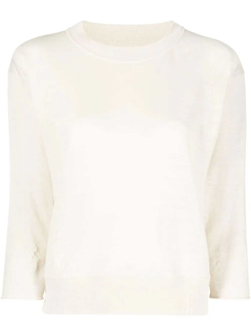 slub-effect knitted top