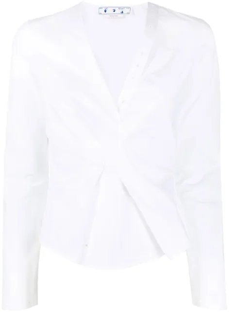 Off-White twist-detail long-sleeve shirt