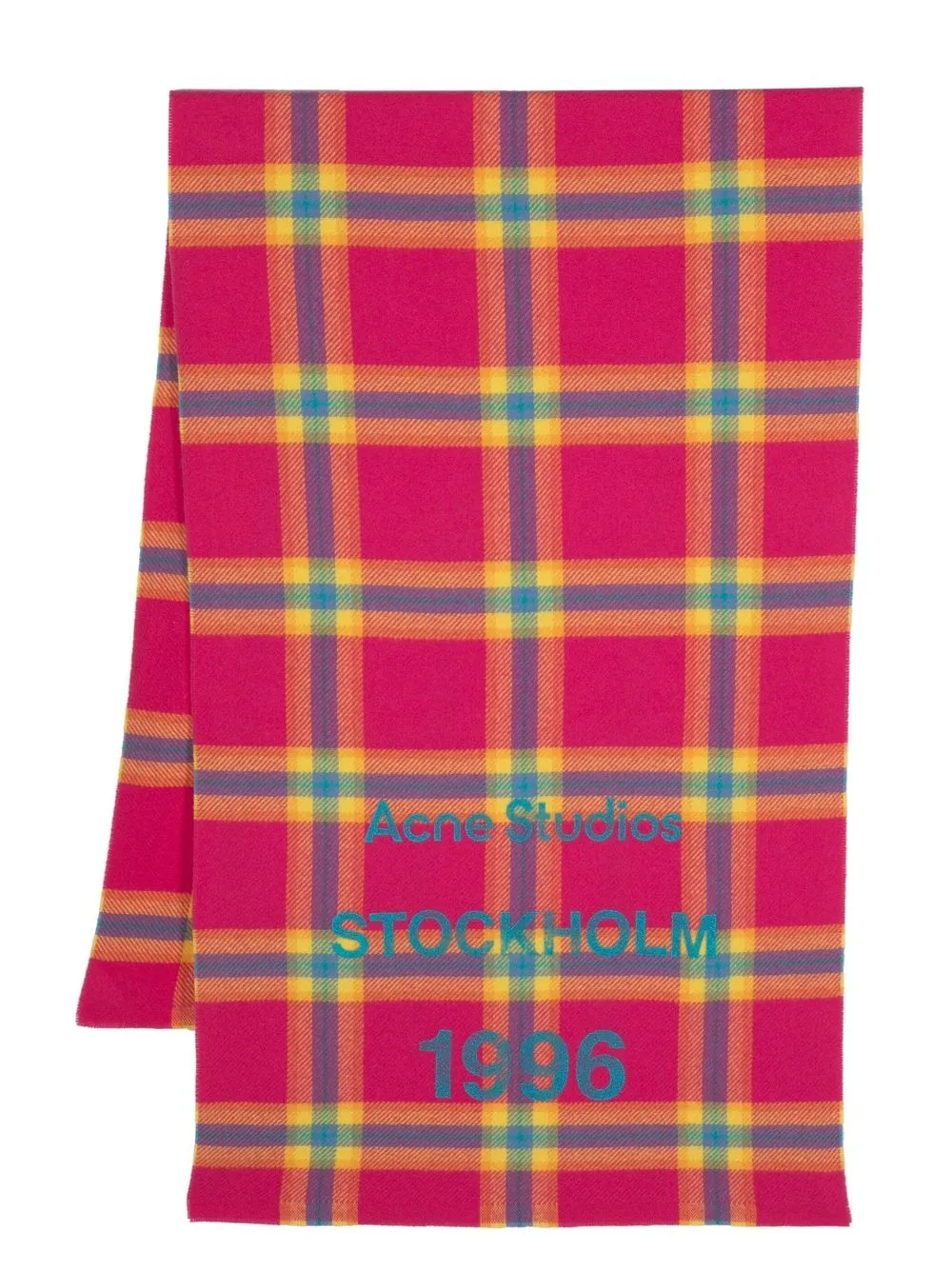 

Acne Studios check-print wool scarf - Pink