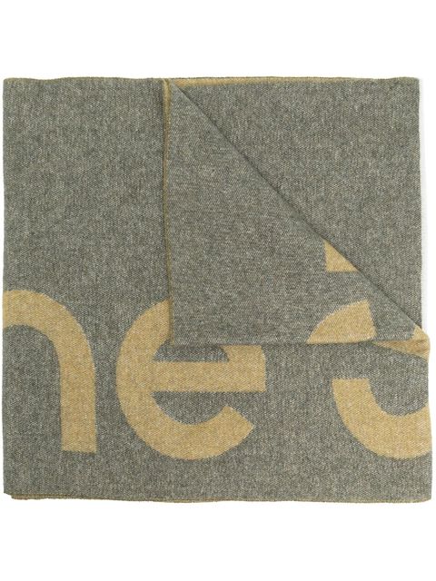 Acne Studios intarsia-logo wool-blend scarf