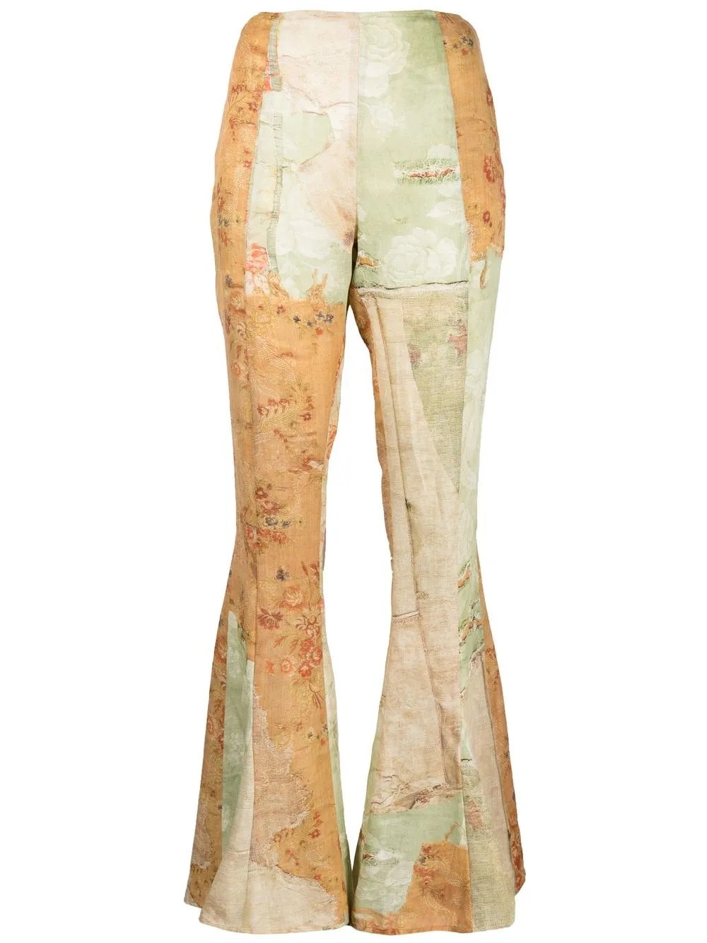 

Acne Studios pantalones acampanados con estampado trompe l'oeil - Verde