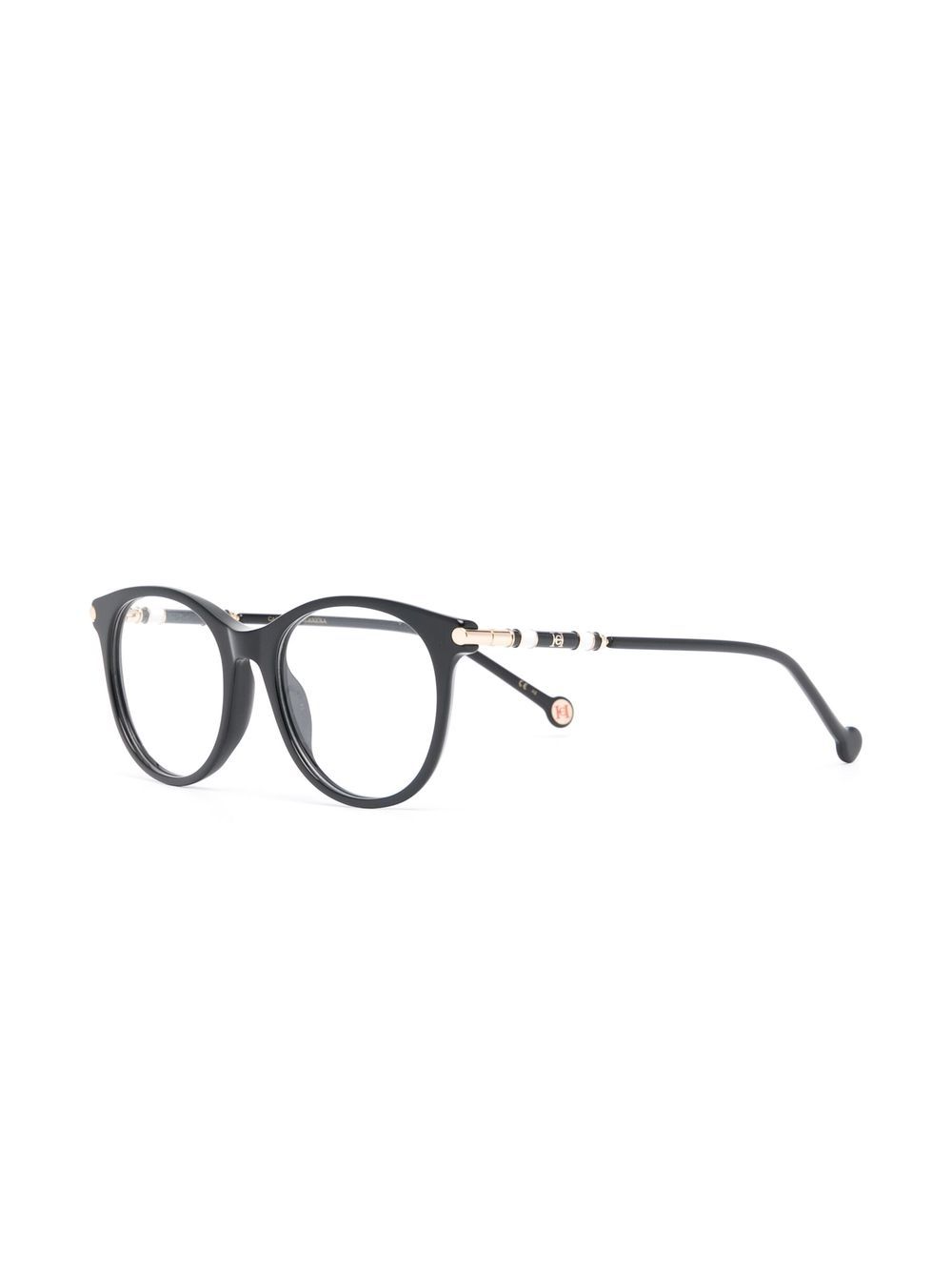 Shop Carolina Herrera Round-frame Optical Glasses In Black