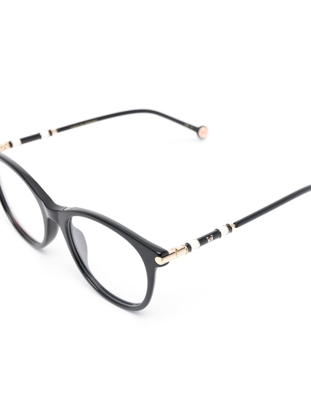 Shop Carolina Herrera Round-frame Optical Glasses In Black