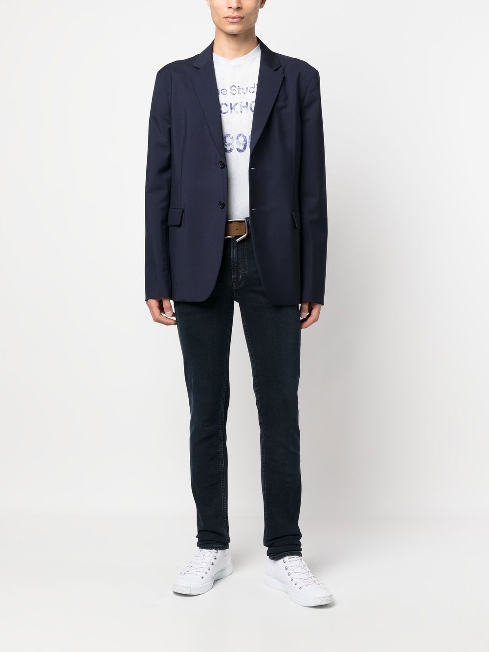 Acne Studios Blazer met enkele rij knopen - Blauw